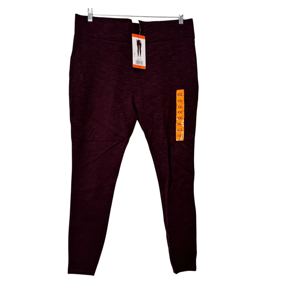 Matty M Womens Dark Wine Heathered Leggings‎ Pants Size XXL